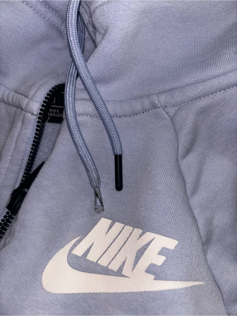 Nike Rally Club Fleece Pullover Sky Blue Mock Neck Sweatshirt Thick Quarter-Zip